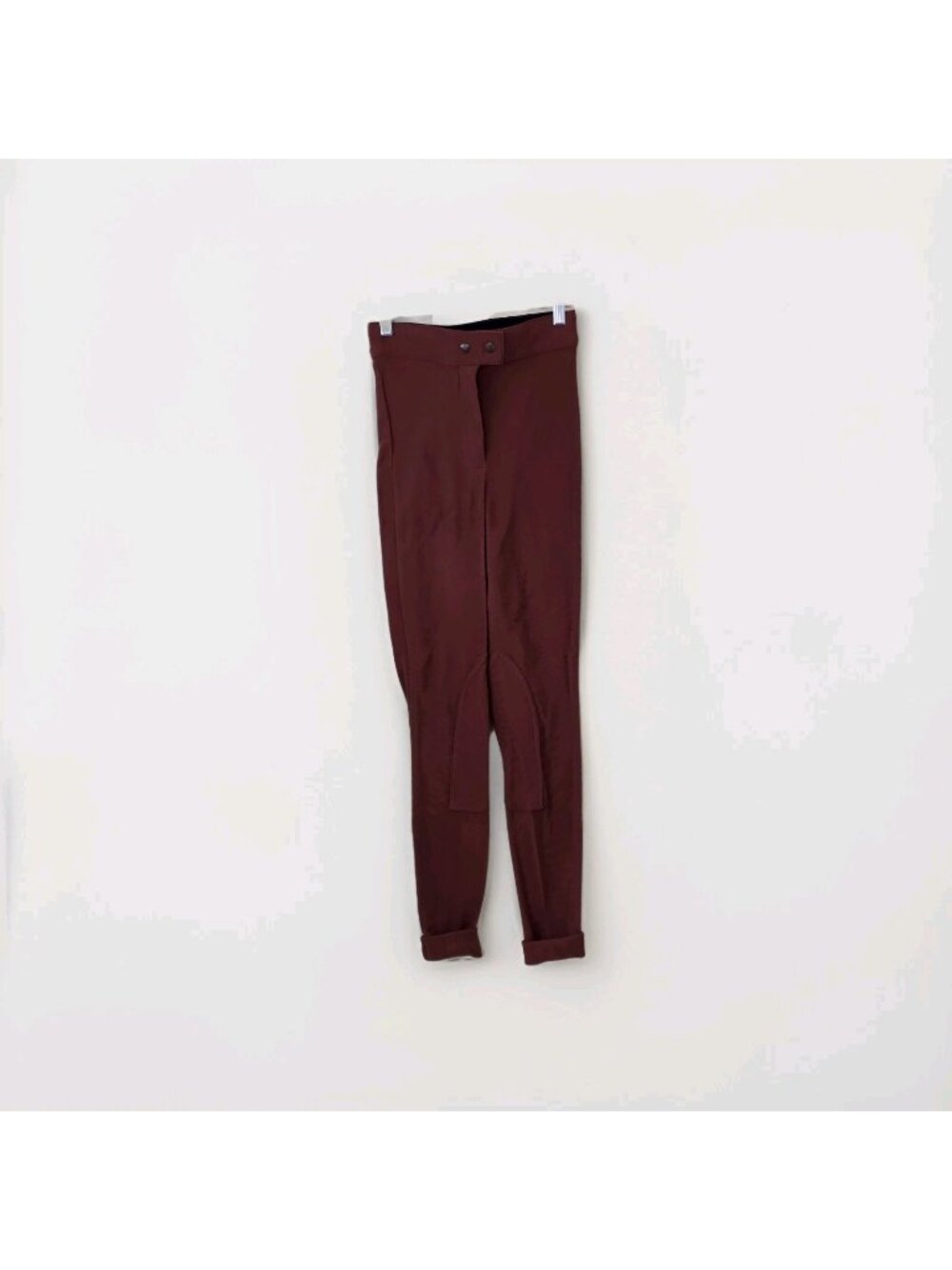 American Apparel Riding Pant M Rust Brown Ribbed Equestrian High Rise Stretch